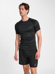 Koszulka Hummel Pro. Czarne bluzki sportowe damskie HUMMEL, s, z materiału, bez kołnierzyka, bez ramiączek. Za 197.70 zł.