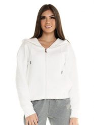 Bluza z kaptur na co dzień na siłownię. Niebieskie bluzy sportowe damskie LEONE 1947 APPAREL, bez wzorów, bez kołnierzyka, bez ramiączek. Za 273.65 zł.
