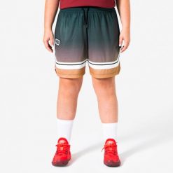 Spodenki do koszykówki unisex NBA Tarmak SH 900. Zielone szorty damskie TARMAK, bez wzorów, z materiału, sportowe. Za 129.99 zł.