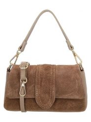 Charm Skórzana torebka w kolorze jasnobrązowym - 10 x 5 cm rozmiar: onesize. Brązowe torebki klasyczne damskie Charm, bez wzorów, z materiału, bez dodatków. Za 108.99 zł.