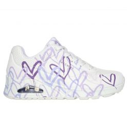Buty Skechers Spread The Love W 155507WLPR białe. Białe buty sportowe na co dzień damskie bez wzorów, ze skóry. Za 713.87 zł.