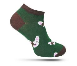 Skarpetki, Stopki, Zielono-Brązowe w Psy, Buldogi, Casualowe, Krótkie -EM Men's Accessories. Zielone skarpetki męskie Em men's accessories, bez wzorów, z bawełny. Za 19.99 zł.
