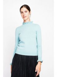 ASSUILI Sweter w kolorze turkusowym rozmiar: 36. Niebieskie golfy damskie Assuili, bez wzorów, bez ramiączek. Za 113.99 zł.