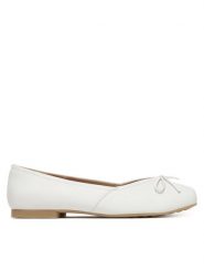 Caprice Baleriny 9-22109-46 Biały. Białe baleriny damskie Caprice, bez wzorów, ze skóry, bez obcasa. Za 208.99 zł.