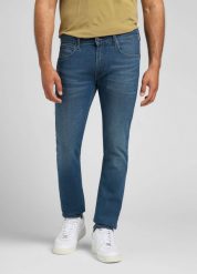 LEE LUKE MĘSKIE SPODNIE JEANSOWE STEEL BLUE L719PTFN 112321995. Niebieskie spodnie materiałowe męskie Lee, bez wzorów, z jeansu. Za 209.99 zł.