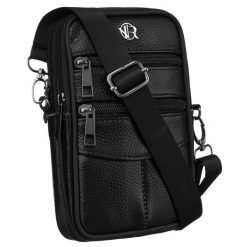 Mini torebka-saszetka Rovicky R-13207-S czarna. Czarne torebki klasyczne damskie ROVICKY, bez wzorów, ze skóry ekologicznej, bez dodatków. Za 59.99 zł.