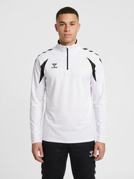 Bluza treningowa zapinana do połowy Hummel Core 2.0. Białe bluzy sportowe damskie HUMMEL, xl, bez wzorów, z materiału, bez ramiączek, krótkie, bez kaptura. Za 220.55 zł.