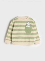 Bluza Muminki - beżowy. Brązowe bluzy i bluzki niemowlęce Sinsay, bez wzorów, bez ramiączek, długie, bez kaptura. W wyprzedaży za 12.99 zł.