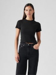 Levi's Koszulka w kolorze czarnym rozmiar: XS. Czarne bluzki damskie Levi's, s, bez wzorów, z bawełny, bez kołnierzyka. Za 44.30 zł.