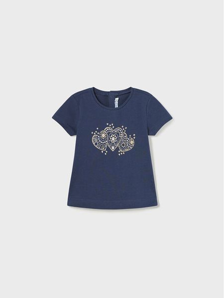 Mayoral T-Shirt 105 Granatowy Regular Fit. Niebieskie koszulki dziewczęce Mayoral, m, bez wzorów, z bawełny, bez ramiączek. Za 49.99 zł.