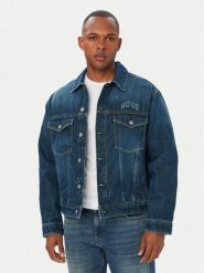HUGO Kurtka jeansowa Dex 50566119 Niebieski Regular Fit. Niebieskie kurtki męskie Hugo, l, bez wzorów, z bawełny, bez kaptura. Za 799.99 zł.