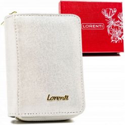 Portfel damski Lorenti 5157-BRS srebrny. Szare portfele damskie LORENTI, bez wzorów, ze skóry. Za 59.00 zł.