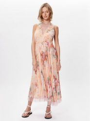TWINSET Sukienka letnia 231TP2730 Pomarańczowy Regular Fit. Brązowe sukienki damskie Twinset, na lato, bez wzorów, z syntetyku, bez kołnierzyka, bez ramiączek. Za 1,079.00 zł.