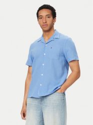 Tommy Jeans Koszula DM0DM23058 Niebieski Regular Fit. Niebieskie koszule męskie Tommy Jeans, m, bez wzorów, z bawełny, bez kołnierzyka, bez ramiączek. Za 329.99 zł.