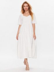 YAS Sukienka 26029550 Biały Loose Fit. Białe sukienki damskie YAS, na co dzień, s, bez wzorów, z bawełny, bez kołnierzyka, bez ramiączek, proste. Za 389.99 zł.