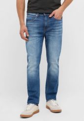 Męskie Spodnie Jeansowe Mustang Style Orlando Slim Denim Blue 1017429 5000 723. Niebieskie spodnie materiałowe męskie Mustang, bez wzorów, z denimu. Za 219.99 zł.