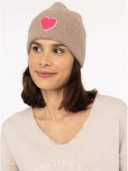 Zwillingsherz Czapka "Heart" w kolorze beżowym rozmiar: onesize. Brązowe czapki zimowe damskie Zwillingsherz, z materiału. Za 140.86 zł.