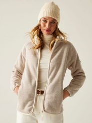 Regatta Kurtka polarowa "Mellrey" w kolorze beżowym rozmiar: 40. Brązowe kurtki damskie Regatta, bez wzorów, z polaru, bez kaptura. Za 182.72 zł.