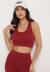 Czerwony Biustonosz Top Sportowy z Elastycznego Materiału Revettia. Czerwone biustonosze sportowe damskie Born2be, m, bez wzorów, bez ramiączek. Za 29.99 zł.