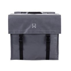 Podwójna torba na bagażnik z impregnowanego płótna Willex. Szare torebki klasyczne damskie willex, bez wzorów, bez dodatków. Za 412.00 zł.