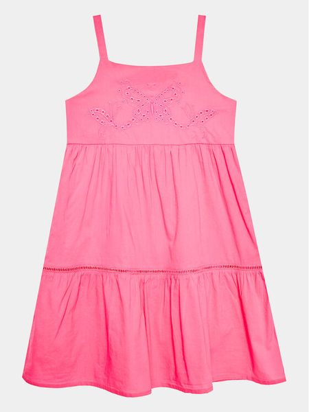 United Colors Of Benetton Sukienka codzienna 4JO1GV00V Różowy Regular Fit. Czerwone sukienki dziewczęce United Colors Of Benetton, bez wzorów, z bawełny, bez ramiączek. Za 89.99 zł.