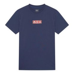 Koszulka męska PSG. Niebieskie t-shirty sportowe męskie PARIS SAINT GERMAIN, m, z gumy, bez ramiączek, do piłki nożnej. Za 159.99 zł.
