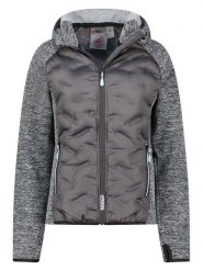 Geographical Norway Kurtka polarowa "Tagada" w kolorze czarno-szarym rozmiar: M. Czarne kurtki damskie Geographical Norway, m, z aplikacjami, z materiału, bez kaptura. Za 122.96 zł.