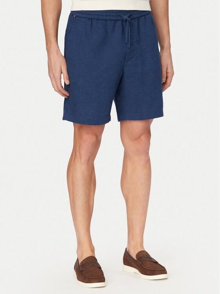 Tommy Hilfiger Szorty materiałowe Dover MW0MW44357 Niebieski Regular Fit. Niebieskie szorty męskie Tommy Hilfiger, bez wzorów, ze lnu. Za 409.99 zł.