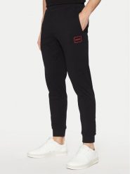 Hugo Spodnie dresowe 50525246 Czarny Regular Fit. Czarne spodnie dresowe męskie Hugo, bez wzorów, z bawełny. Za 139.99 zł.