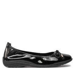 Baleriny Josef Seibel. Czarne baleriny damskie Josef Seibel, bez wzorów, bez obcasa. Za 279.99 zł.