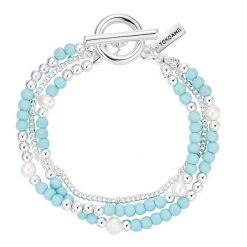 Yokoamii Bransoletka z metalowego stopu w srebrze z kamieniem naturalnym i perla hodowlana Bransoletki 1 ct Damski. Białe bransoletki damskie Yokoamii, metalowe. Za 169.99 zł.