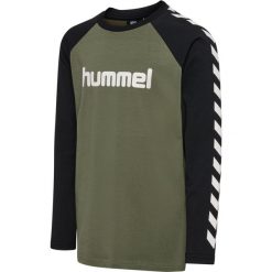 Bluzka koszulka z długim rękawem Hummel. Zielone bluzki sportowe damskie HUMMEL, bez wzorów, bez ramiączek. Za 90.00 zł.