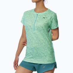 Koszulka do biegania damska Mizuno Graphic Trail Tee. Zielone topy sportowe damskie Mizuno, l, bez wzorów, z materiału, bez ramiączek. Za 169.99 zł.