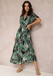 Zielona Sukienka Amarhiore. Zielone sukienki damskie Renee, na imprezę, l, z aplikacjami, bez kołnierzyka, bez ramiączek, midi, kopertowe. W wyprzedaży za 43.99 zł.