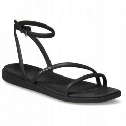 Sandały dla Kobiet Crocs Miami Ankle Strap Sandal. Czarne sandały damskie Crocs, bez wzorów, z materiału, bez obcasa, na obcasie. Za 199.99 zł.
