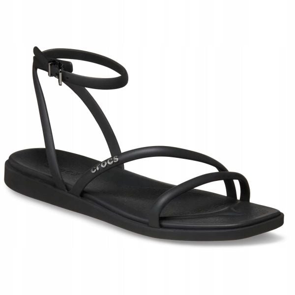 Sandały dla Kobiet Crocs Miami Ankle Strap Sandal. Czarne sandały damskie Crocs, bez wzorów, z materiału, bez obcasa, na obcasie. Za 199.99 zł.