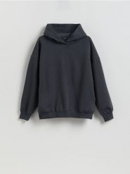 Bluza z nadrukiem na plecach - ciemnoszary. Szare bluzy z nadrukiem damskie Reserved, l, z bawełny. Za 129.99 zł.