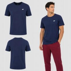 T-SHIRT MĘSKI 4F KOSZULKA BAWEŁNIANA SPORTOWA SLIM TTSHM3340 SS26. Niebieskie t-shirty sportowe męskie 4f, m, z bawełny, bez ramiączek, na fitness i siłownię. Za 181.97 zł.