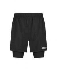 Damskie sportowe spodenki kompresyjne 2w1 CORE Run do biegania CEP. Czarne spodenki sportowe damskie CEP, l, z elastanu, do biegania. Za 379.00 zł.