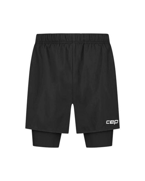 Damskie sportowe spodenki kompresyjne 2w1 CORE Run do biegania CEP. Czarne spodenki sportowe damskie CEP, l, z elastanu, do biegania. Za 379.00 zł.