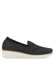 Clara Barson Półbuty WS6281-01 Czarny. Czarne półbuty damskie Clara Barson, bez wzorów, z materiału, bez obcasa, na koturnie. Za 59.99 zł.