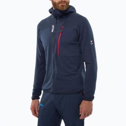 Bluza polarowa męska Millet Trilogy Icon Lightgrid Hoodie. Niebieskie bluzy z kapturem męskie Millet, l, z elastanu. Za 671.99 zł.