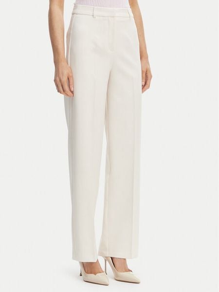 Morgan Spodnie materiałowe 242-POYA.F Écru Straight Fit. Białe spodnie materiałowe damskie Morgan, bez wzorów, z materiału. Za 251.99 zł.