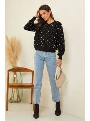 Soft Cashmere Sweter w kolorze czarnym rozmiar: 34/36. Czarne swetry klasyczne damskie Soft Cashmere, z kaszmiru, bez kołnierzyka. Za 104.99 zł.