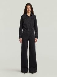 G-Star Kombinezon dżinsowy w kolorze czarnym rozmiar: M. Czarne kombinezony damskie G-Star, m, bez wzorów, retro, bez kołnierzyka, bez ramiączek. Za 348.95 zł.