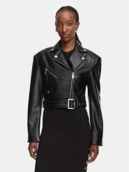 KARL LAGERFELD Kurtka z imitacji skóry B3W14008 Czarny Regular Fit. Czarne kurtki damskie Karl Lagerfeld, bez wzorów, ze skóry, bez kaptura. Za 1,749.00 zł.