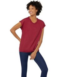 WITT WEIDEN Koszulka w kolorze czerwonym rozmiar: 50. Czerwone bluzki damskie WITT WEIDEN, bez wzorów, z bawełny, bez kołnierzyka, bez ramiączek. Za 28.24 zł.