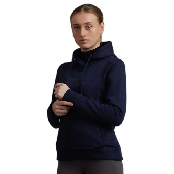 Kurtka dresowa do jazdy konnej z kapturem dla kobiet Premier Equine Lucia. Niebieskie kurtki damskie PREMIER EQUINE, bez wzorów, z dresówki, z kapturem. Za 273.50 zł.