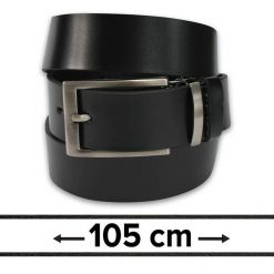 Pasek do Spodni, Czarny 105 cm, Skórzany, Elegancki, Męski, Możliwość Skrócenia -ZET. Czarne paski męskie Zet, bez wzorów, ze skóry, eleganckie. Za 89.00 zł.