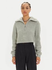 Patrizia Pepe Sweter 2K0298 K222 Szary Relaxed Fit. Szare swetry klasyczne damskie Patrizia Pepe, z syntetyku, bez kołnierzyka. Za 489.99 zł.